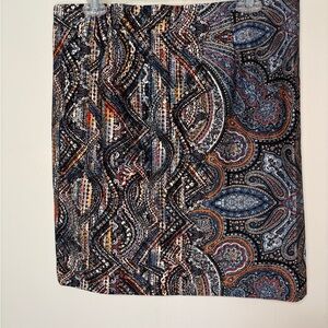 J. Jill Multicolor Breeze Print Pencil Skirt Pinte Knit Size Medium NWT